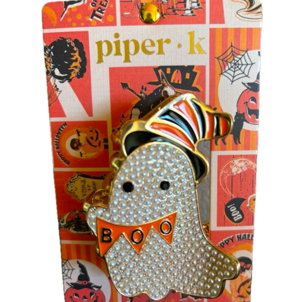 NWT ⚜️🖤⚜️ Piper K Adorable Ghost with BOO Banner Hair claw Clip